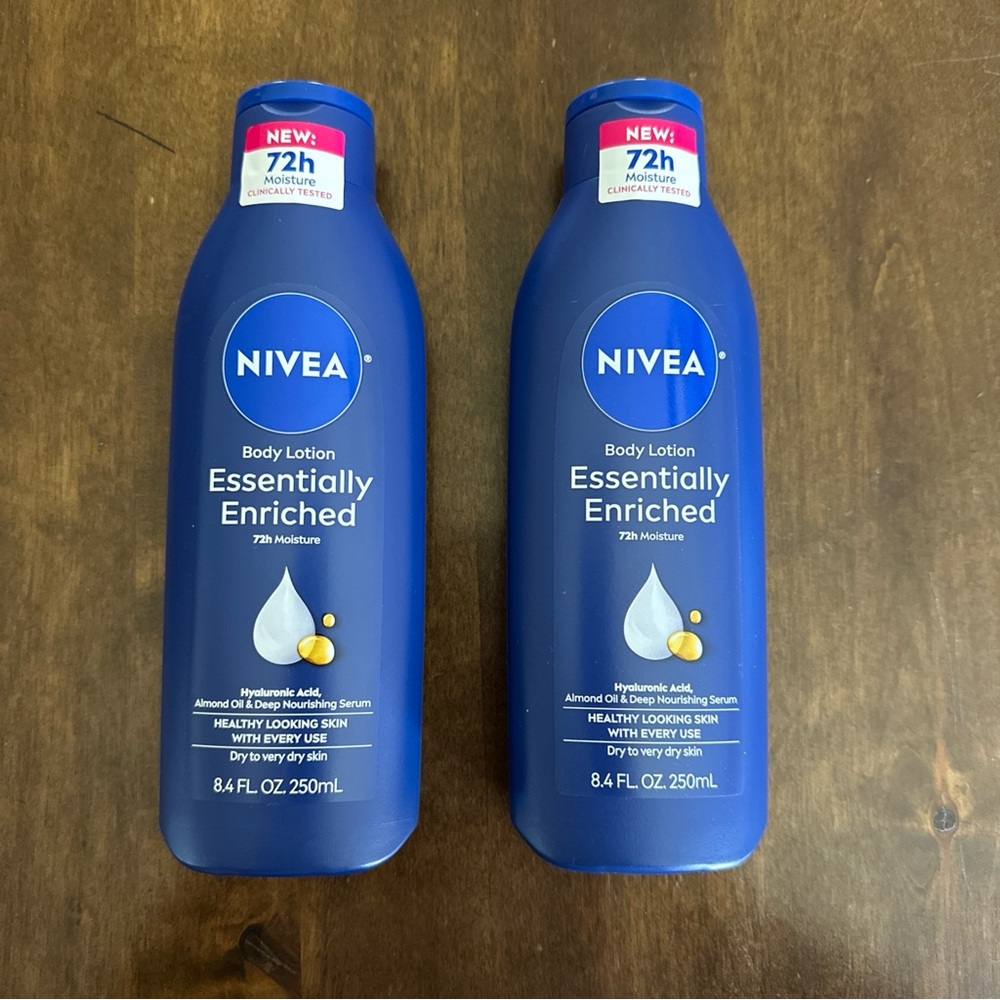 2 Nivea Essentially Enriched Almond Oil 8.4 fl. oz. Body Lotions 48 HR‎ Moisture